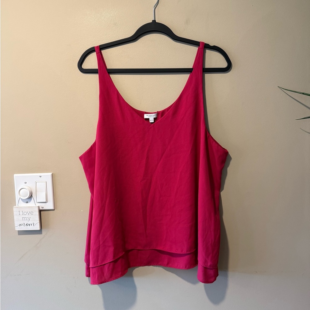 Reitmans Raspberry Red Layered Cami Tank Top - Picture 4 of 12